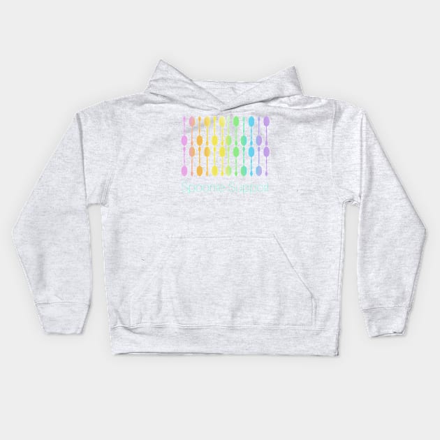 Spoonie Support! (Rainbow Ombre) Kids Hoodie by KelseyLovelle